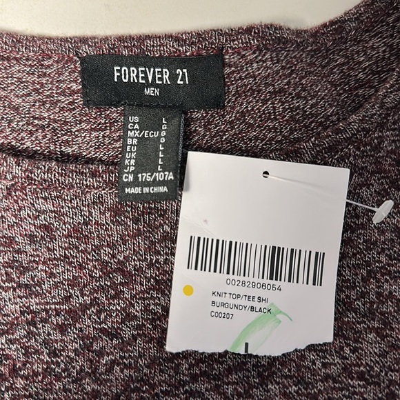 Forever 21 - Men’s Large Burgundy Knit Long Sleeve - Picture 4 of 5